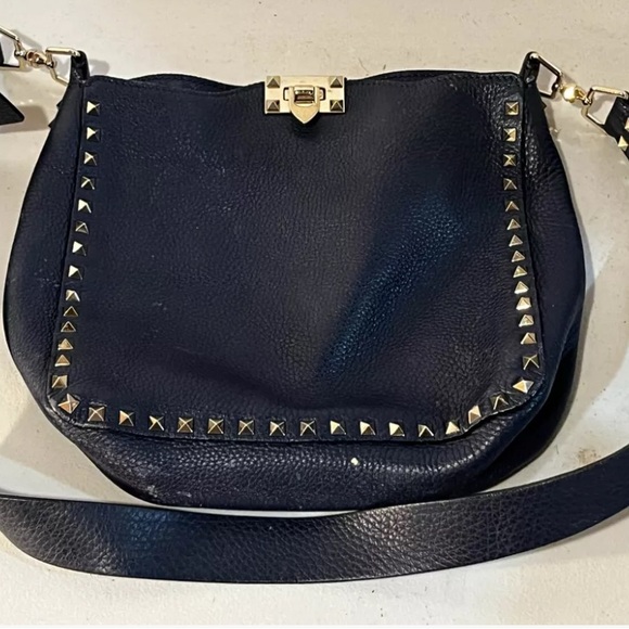 Valentino Garavani Rockstud Flip Lock
Messenger Bag Medium Navy Blue Leather - Picture 4 of 12